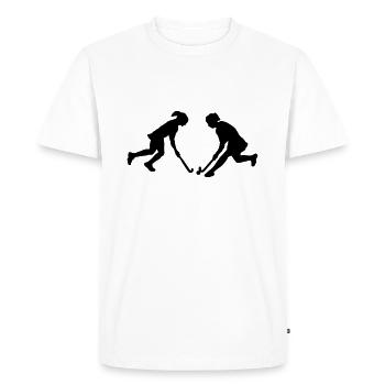 Field Hockey - women - Men's Premium Organic T-Shirt - white - Front - Nico (187cm)