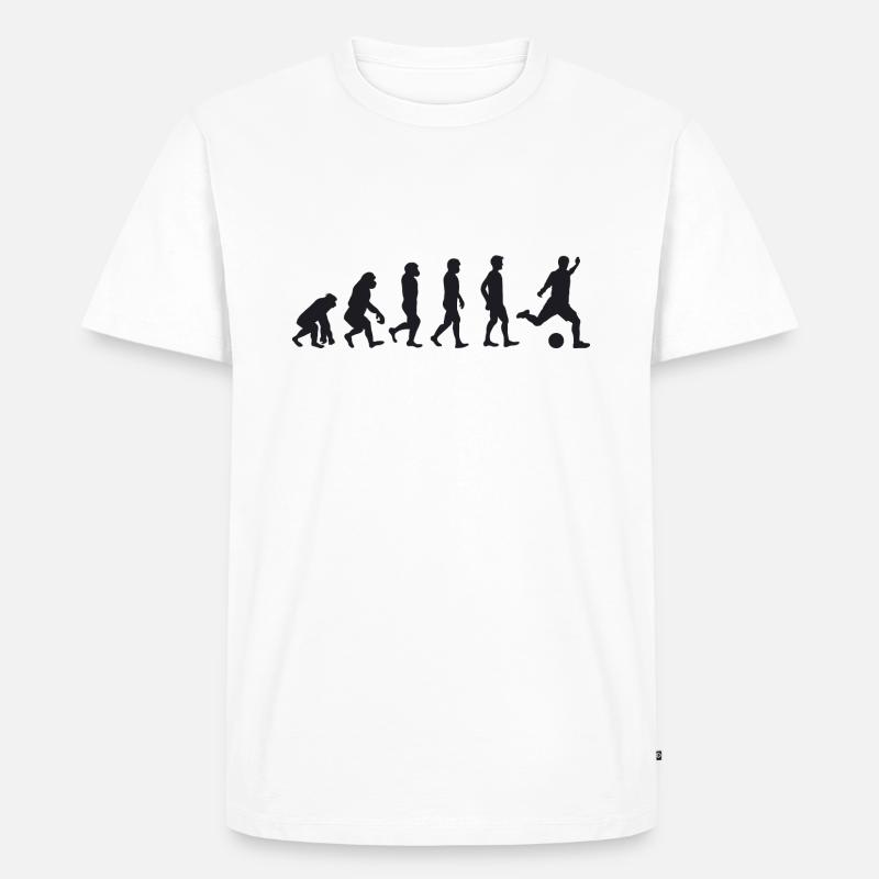 Evolution Fussball - Männer Premium Bio T-Shirt - Weiß