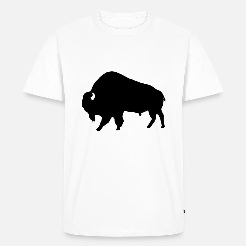 Bison - Men's Premium Organic T-Shirt - white