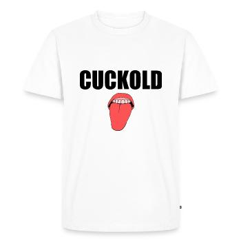 Cuckold - Men's Premium Organic T-Shirt - white - Front - Nico (187cm)