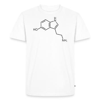 Sérotonine Formule de structure Chimie Bonheur - T-shirt Premium bio Homme - blanc - Devant - Nico (187cm)