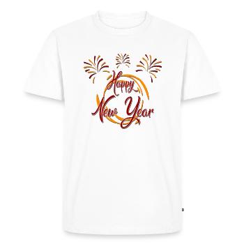 Nouvel An Cadeau Nouvel An - T-shirt Premium bio Homme - blanc - Devant - Nico (187cm)