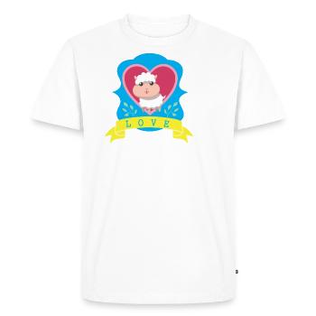 Sheep Love closed in the heart - Men's Premium Organic T-Shirt - white - Front - Nico (187cm)