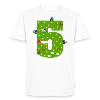 5th Birthday Young Girl 5 years Farmer Farmer - Men's Premium Organic T-Shirt - white - Front - Nico (187cm)