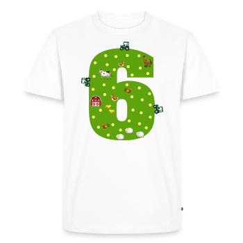 6th birthday Young girl 6 years Farmer farmer - Men's Premium Organic T-Shirt - white - Front - Nico (187cm)