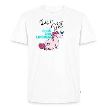 Lipedema Lymphedema Fuck You Unicorn Happy support - Men's Premium Organic T-Shirt - white - Front - Nico (187cm)