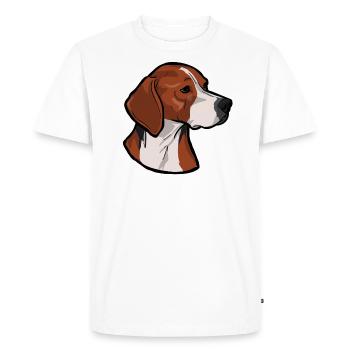 Chien finlandais - T-shirt Premium bio Homme - blanc - Devant - Nico (187cm)