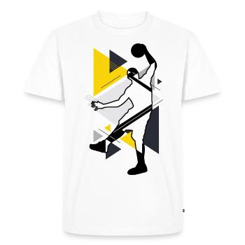 Joueur de basket-ball basketteur basket-ball sport - T-shirt Premium bio Homme - blanc - Devant - Nico (187cm)