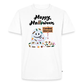 Cute Kawaii Ghost | Halloween Candies Wanted - Men's Premium Organic T-Shirt - white - Front - Nico (187cm)