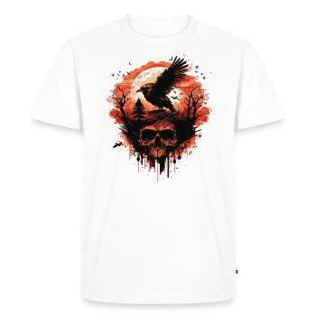 Crâne d’horreur - T-shirt Premium bio Homme - blanc - Devant - Nico (187cm)