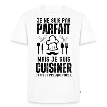 Je suis cuisinier - T-shirt Premium bio Homme - blanc - Devant - Nico (187cm)