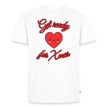 Get Ready for Christmas - Heart Design - Men's Premium Organic T-Shirt - white - Front - Nico (187cm)
