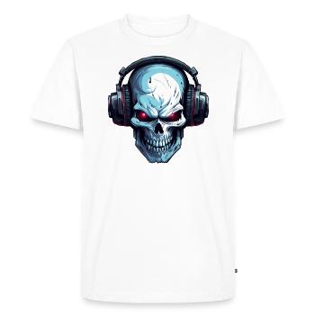 T-shirt cool Skull Sound !! - T-shirt Premium bio Homme - blanc - Devant - Nico (187cm)