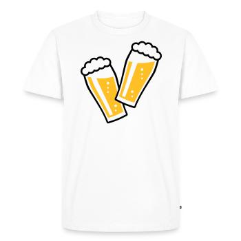 2 Toasting Beer Glasses (Cheers / Pale Ale / 2C) - Men's Premium Organic T-Shirt - white - Front - Nico (187cm)