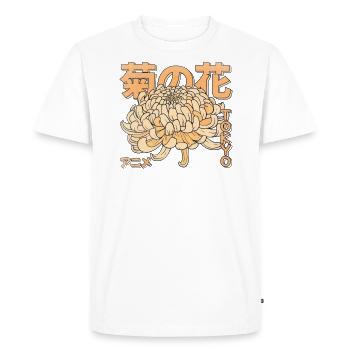 Fleur de chrysanthème japonais dans un anime grunge doux - T-shirt Premium bio Homme - blanc - Devant - Nico (187cm)