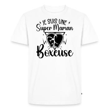 I'm a Super Boxing Mom Boxer Gift Boxer - Men's Premium Organic T-Shirt - white - Front - Nico (187cm)