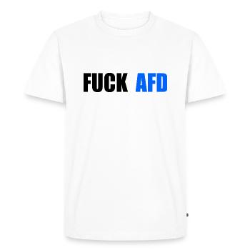 Fuck afd - Men's Premium Organic T-Shirt - white - Front - Nico (187cm)