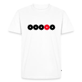 Gears in black and red - Men's Premium Organic T-Shirt - white - Front - Nico (187cm)