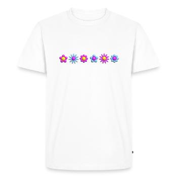 Fleurs en fleurs en rangée 3D - T-shirt Premium bio Homme - blanc - Devant - Nico (187cm)