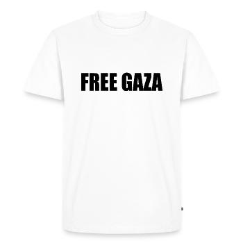 Free gaza - Men's Premium Organic T-Shirt - white - Front - Nico (187cm)