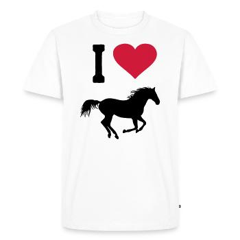 J'aime cheval chevaux monter cavalier coeur équestre - T-shirt Premium bio Homme - blanc - Devant - Nico (187cm)