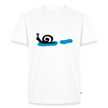 Snail - Schnecke - Men's Premium Organic T-Shirt - white - Front - Nico (187cm)