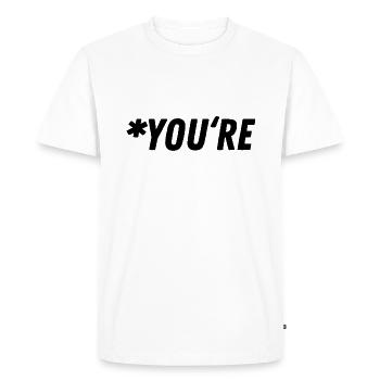 Grammaire Grammaire Cadeau Cadeau Idée - T-shirt Premium bio Homme - blanc - Devant - Nico (187cm)