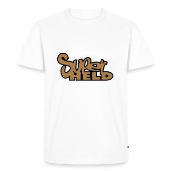 superhero - Men's Premium Organic T-Shirt - white - Front - Nico (187cm)