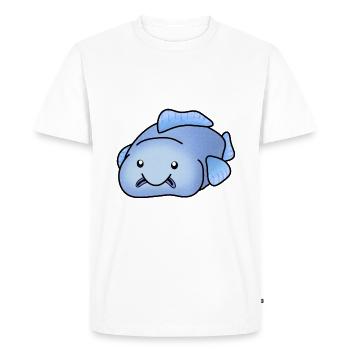 Blobfish bleu - T-shirt Premium bio Homme - blanc - Devant - Nico (187cm)