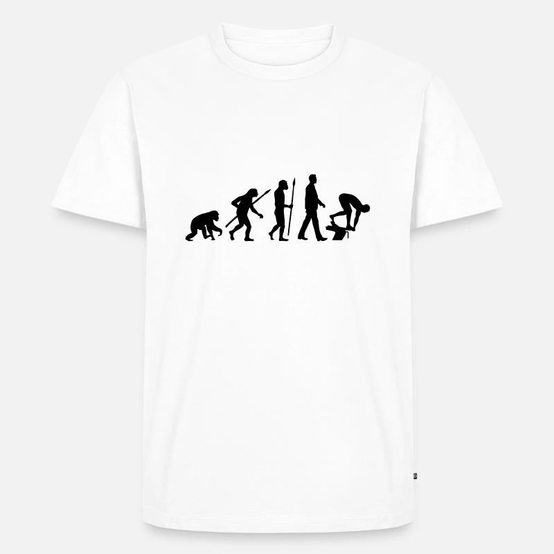 evolution_schwimmer_102012_a_1c - Men's Premium Organic T-Shirt - white