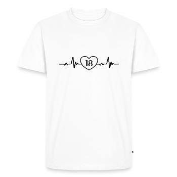 18. Geburtstag Herz 18. - Men's Premium Organic T-Shirt - white - Front - Nico (187cm)