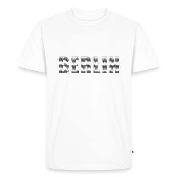 Berlin line font - Men's Premium Organic T-Shirt - white - Front - Nico (187cm)