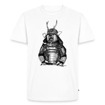 SAMOURAÏ OURS - T-shirt Premium bio Homme - blanc - Devant - Nico (187cm)