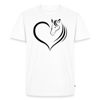 Amants de cheval - Chemise mignonne pour les filles - T-shirt Premium bio Homme - blanc - Devant - Nico (187cm)