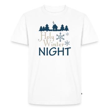 Vacances de Noël Sainte Nuit de Noël d'hiver - T-shirt Premium bio Homme - blanc - Devant - Nico (187cm)