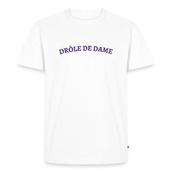 Drôle de dame - T-shirt Premium bio Homme - blanc - Devant - Nico (187cm)