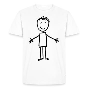 Lustiges Strichmännchen-Umarmungsdesign - Männer Premium Bio T-Shirt - Weiß - Vorne - Nico (187cm)