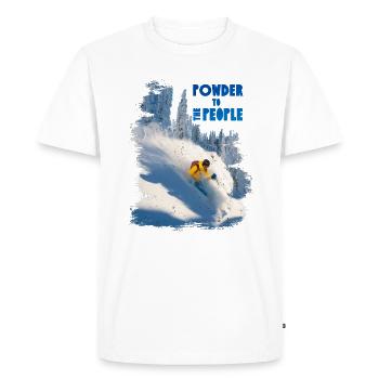 Powder to the people - power edition - Men's Premium Organic T-Shirt - white - Front - Nico (187cm)