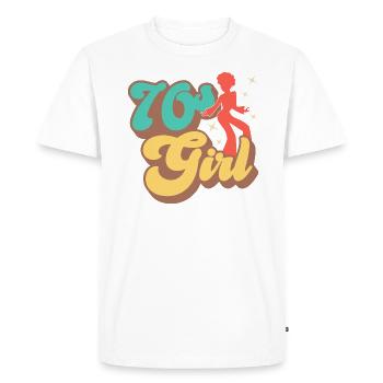 70s Fille 70s Fille Hippie - T-shirt Premium bio Homme - blanc - Devant - Nico (187cm)