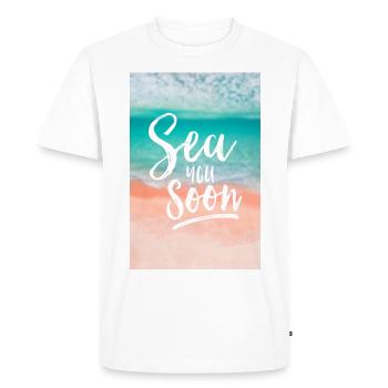 SEA YOU SOON - Men's Premium Organic T-Shirt - white - Front - Nico (187cm)