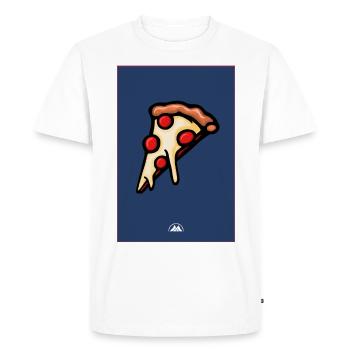 Pizza - Men's Premium Organic T-Shirt - white - Front - Nico (187cm)
