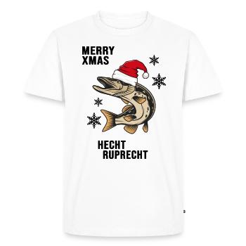 Pêche « Hecht Ruprecht » capture et remise à l’eau de Noël - T-shirt Premium bio Homme - blanc - Devant - Nico (187cm)