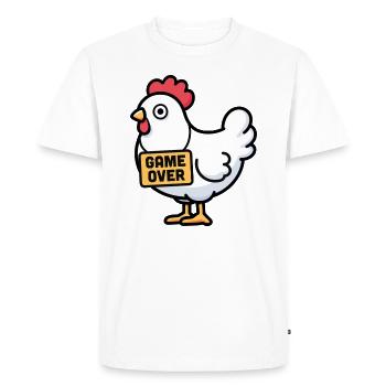 Chicken Game Over - Men's Premium Organic T-Shirt - white - Front - Nico (187cm)