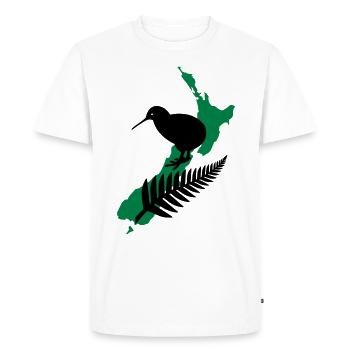 New Zealand Design 4 - T-shirt Premium bio Homme - blanc - Devant - Nico (187cm)