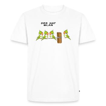 Oiseaux drôles qui a WLAN T-Shirt Internet WIFI - T-shirt Premium bio Homme - blanc - Devant - Nico (187cm)
