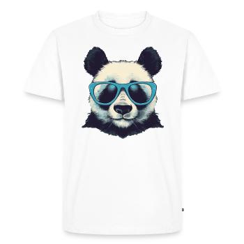 Panda cool avec des lunettes de soleil - T-shirt Premium bio Homme - blanc - Devant - Nico (187cm)