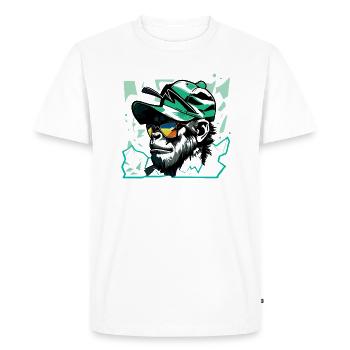GorillArt - T-shirt Premium bio Homme - blanc - Devant - Nico (187cm)
