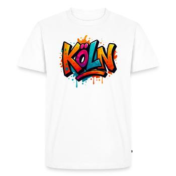 Cologne Graffiti Lettering - Men's Premium Organic T-Shirt - white - Front - Nico (187cm)