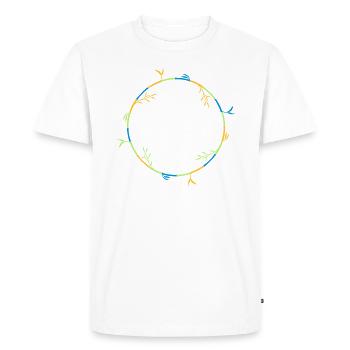 colorful circle ring round long bamboo plant silhouet - Men's Premium Organic T-Shirt - white - Front - Nico (187cm)