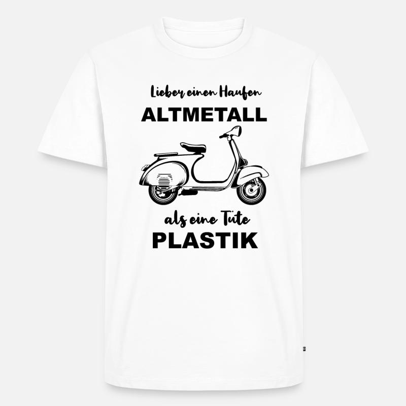 Roller Blechroller - Männer Premium Bio T-Shirt - Weiß